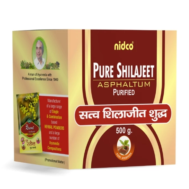 NIDCO (NORTHERN INDIA DRUG COMPANY) Nidco Shilajeet Purified with Trifla (Lump) (500gm) - 500 GM, Dec-2028