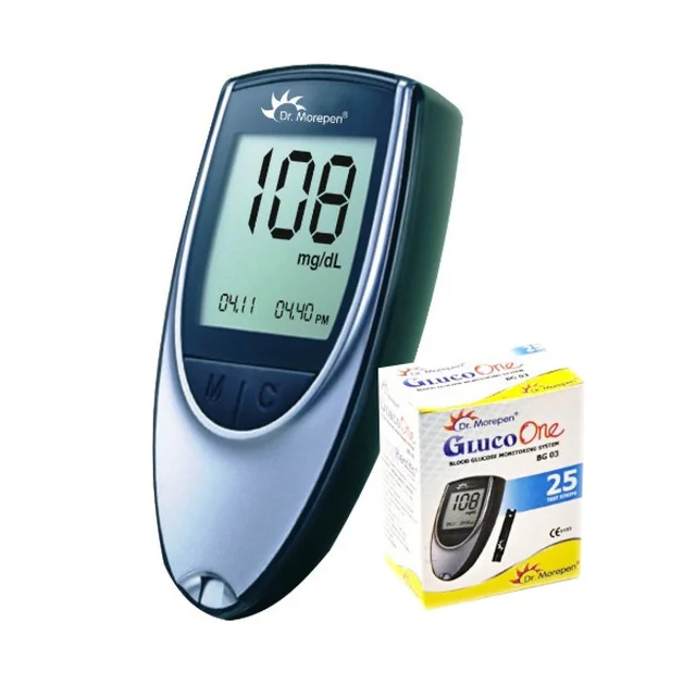 Dr Morepen Glucose Monitor GLUCO ONE BG-03 + 25 strips (Combo)