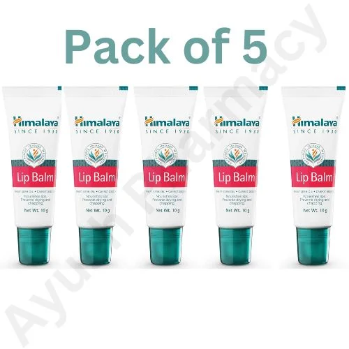Himalaya Nutravedics India Pvt Ltd Himalaya Lip Balm (10gm) (Pack of 5)