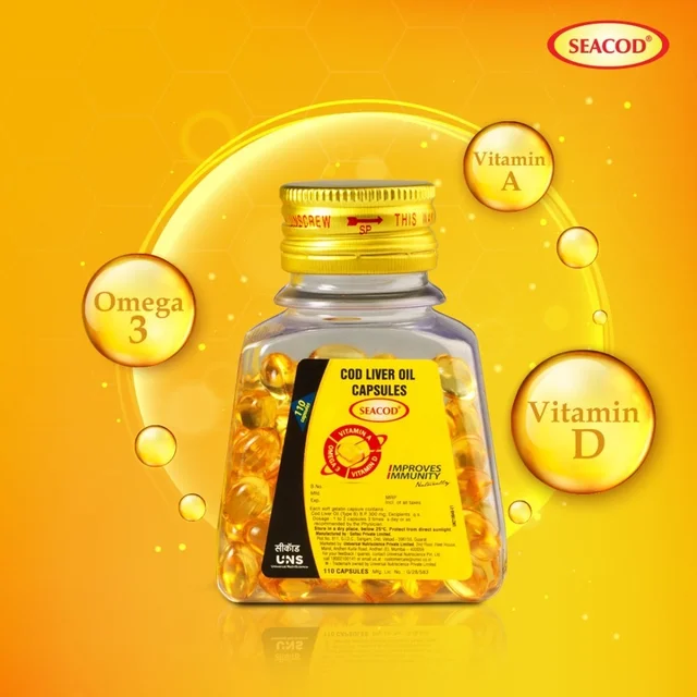 Universal NutriScience SeaCod Cod Liver Oil Capsules (100caps)