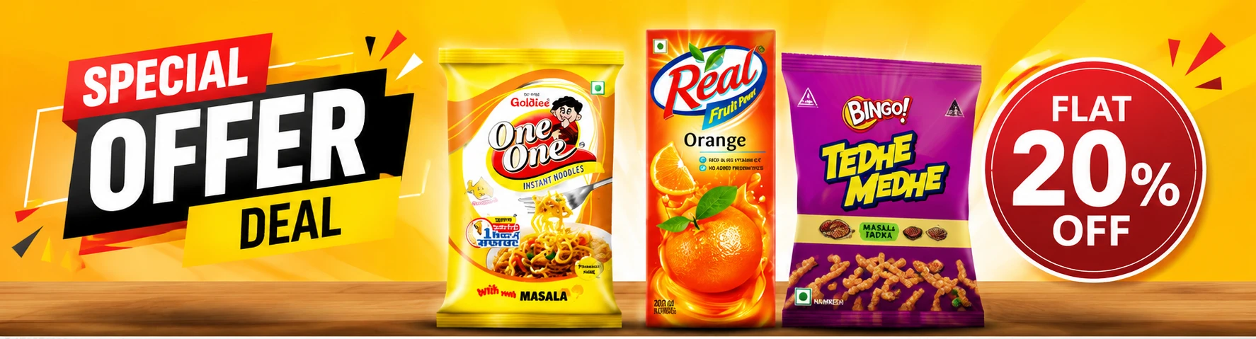 Tedhe Medhe, Real Juice, Goldiee Noodles