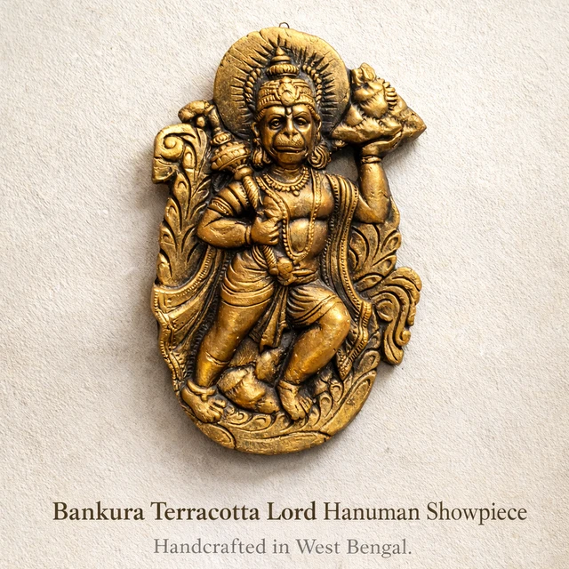 Bankura Terracotta Lord Hanuman Wall Hanging Showpiece