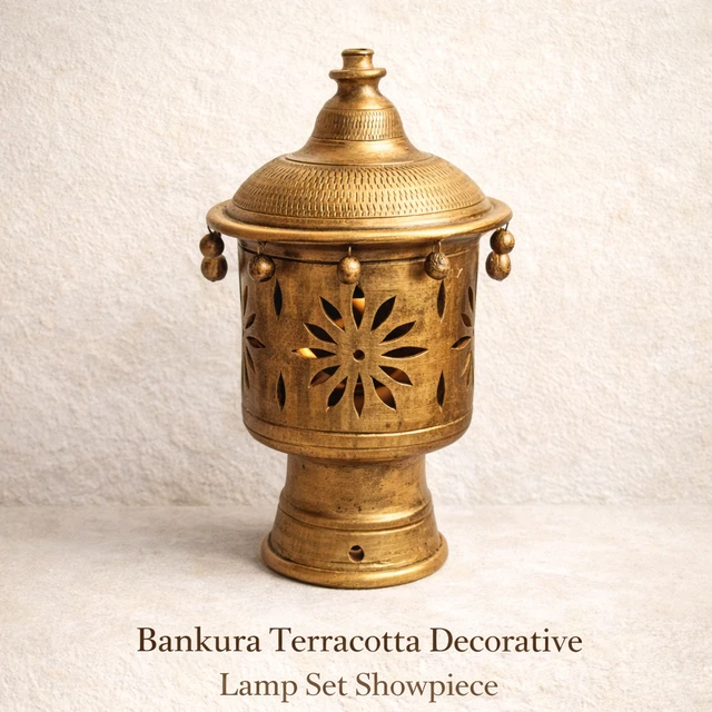 Bankura Terracotta Decorative Lamp Set Showpiece