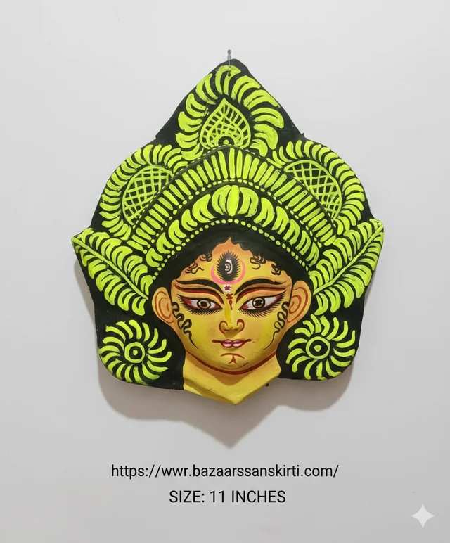 Premium Handcrafted Kathakali Style Chhau Mask - Traditional Wall Decor (10-Inch)- Pack -1