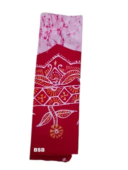 White & Red Batik Printed Pure Cotton Uttorio