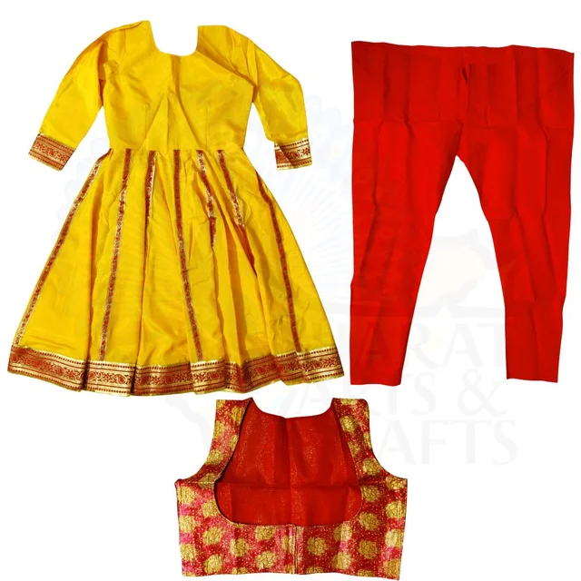 Kathak Dance Costume For Women (Traditional Silk) - 40 (Free Size)