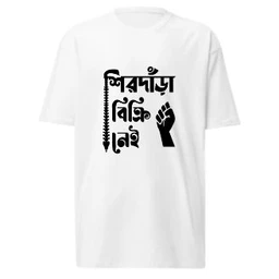 Shirdara Bikri Nei | Bengali Typography T-Shirt - Turquoise Blue, L-42