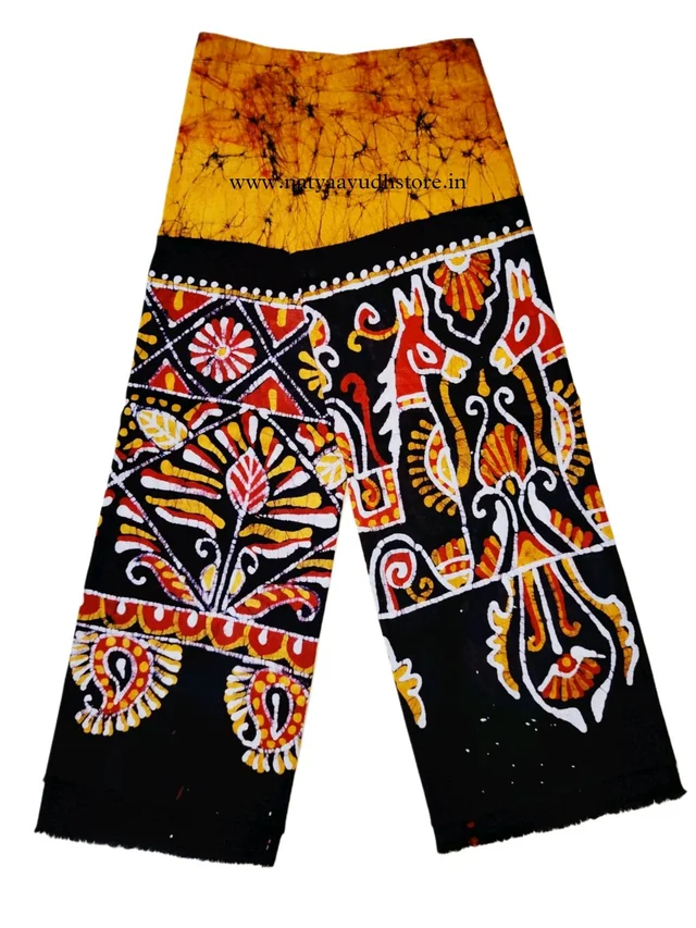 Orange & Black Batik Printed Pure Cotton Uttorio