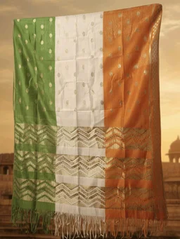 Women'S Tricolour Soft Silk Dupatta (Tiranga Collection) For Republic Day/Independence Day