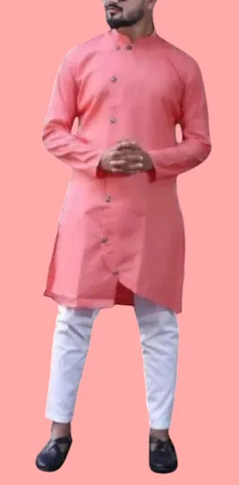 Cross Botton Gajri Colour Kurta - 40