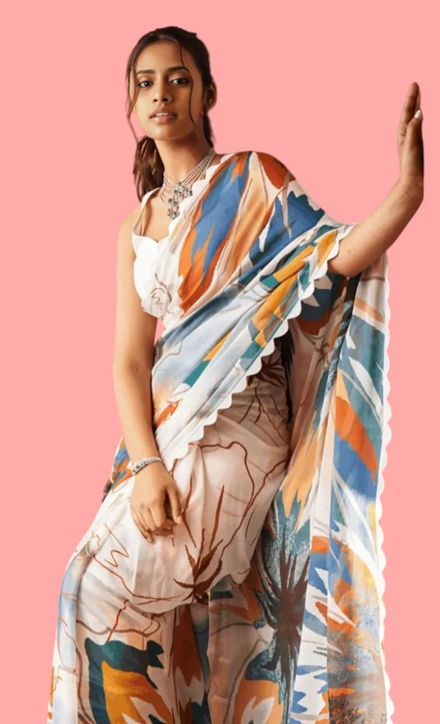 Knit Digital Print Saree