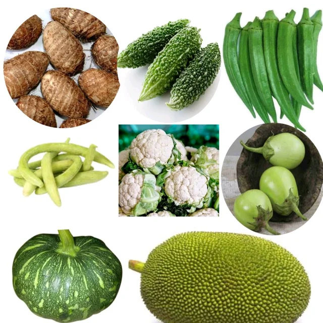 A-सभी हरी सब्जिया - bhindi, taroi rirua, kathal, kaddu, kareli, parval, gobhi, mirch, lauki , bhata , mooli, muli, palki, methi( hari sabji) - demo product not for sell