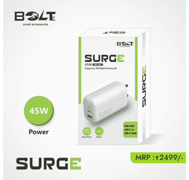 BOLTE BTC-45 45W QC & PD Charger (Type-C)