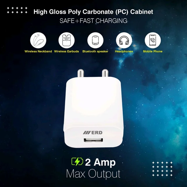 ERD TC-202 CHARGER USB A WHITE 10W - White