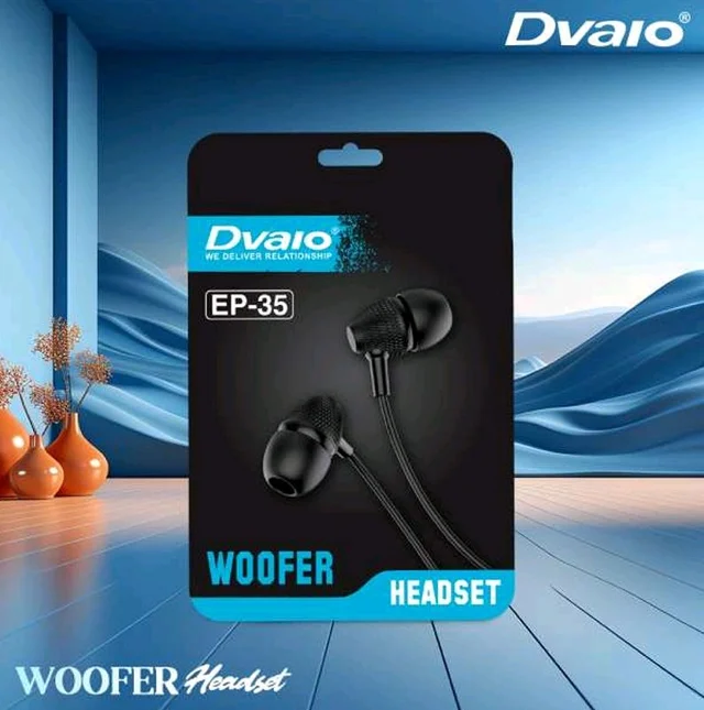 Dvaio EP-35 Pouch Earphone (With Mic) Set Of 20 Units - Black