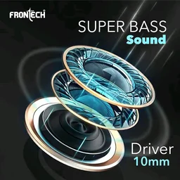 FRONTECH Wired in Ear, Earphones with Mic, Type-C Jack Connectivity, 10 mm Drivers and HD Audio Quality - Black