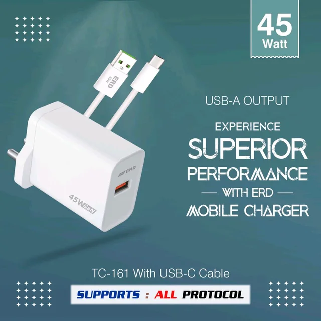 ERD TC-161 CHARGER USB-C WHITE 45W GAN