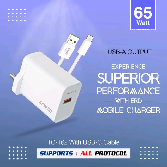 ERD TC-162 CHARGER USB-C WHITE 65W