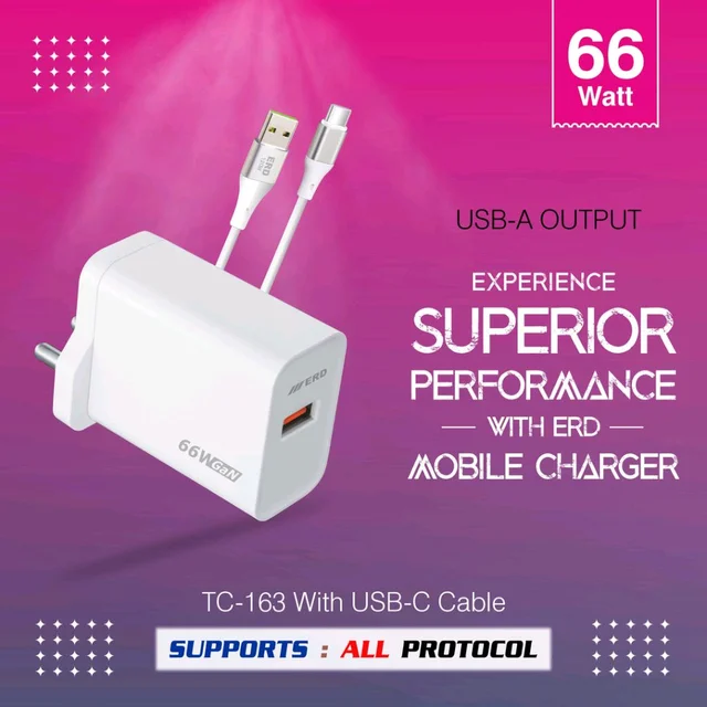 ERD TC-163 GaN CHARGER USB-C WHITE 66W