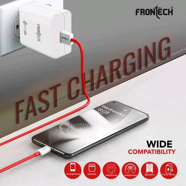 FRONTECH Frontech 80W SVC Fast Charger with USB to Type-C