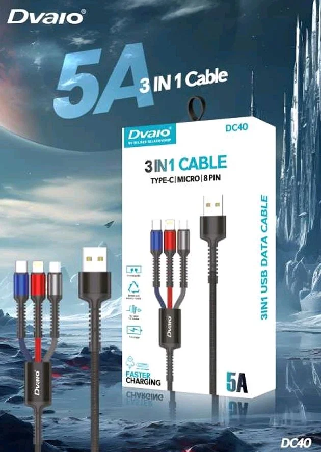 DC-40 HIGH QUALITY 3 IN 1 CABLE