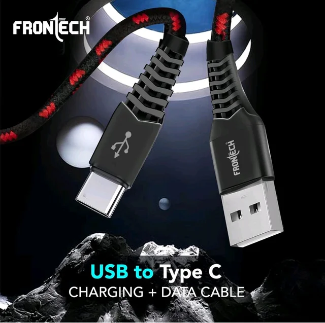 FRONTECH 3.4AMP BRAIDED TYPE-C CABLE