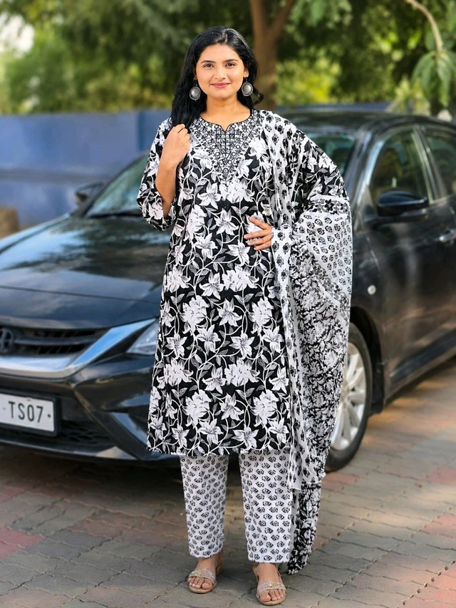 3 Pic Cotton Kurti Set 