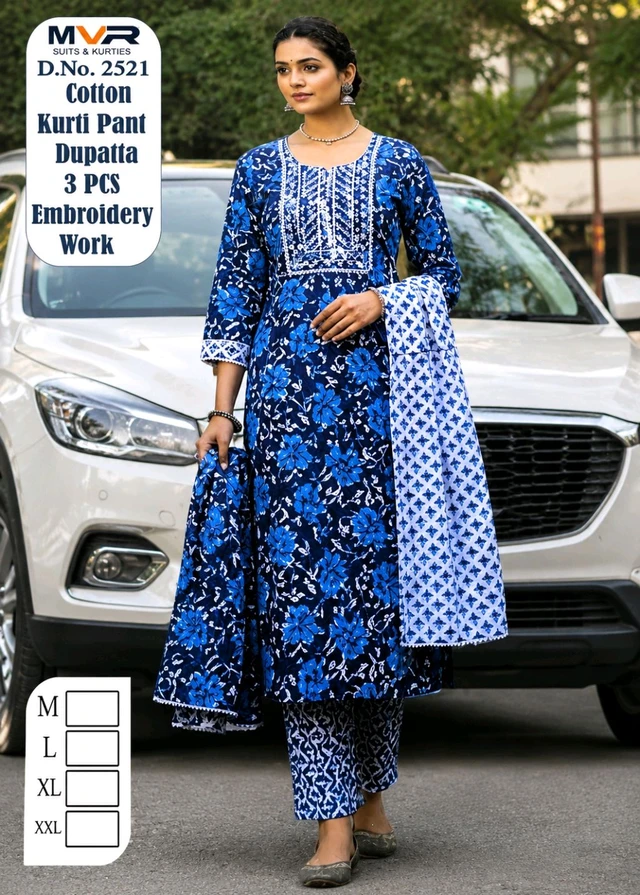 3 Pic Cotton Kurti Set