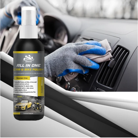combo car care products, uniwax all- in- one polish , tyre polish, car wash plus wax shampoo, scratch remover micro fiber cloth - 200 gram each