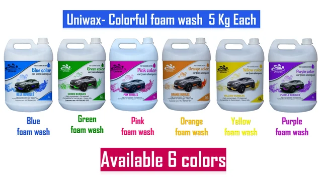 Uniwax Color Foam Wash with Wax Car Shampoo | High Foaming Car Wash Soap | Removes Dirt & Grime | Adds Shine & Water Beading | Safe for All Vehicle Paints | pH Balancedcolor foam wash shampoo 6 colors
