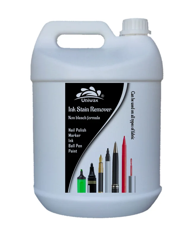 Uniwax Ink Remover, Ballpoint Pen, Fountain Pen, Ink, Permanent Marker, Gel Pen Stain Remover from Fabric and Furniture - 5 liter