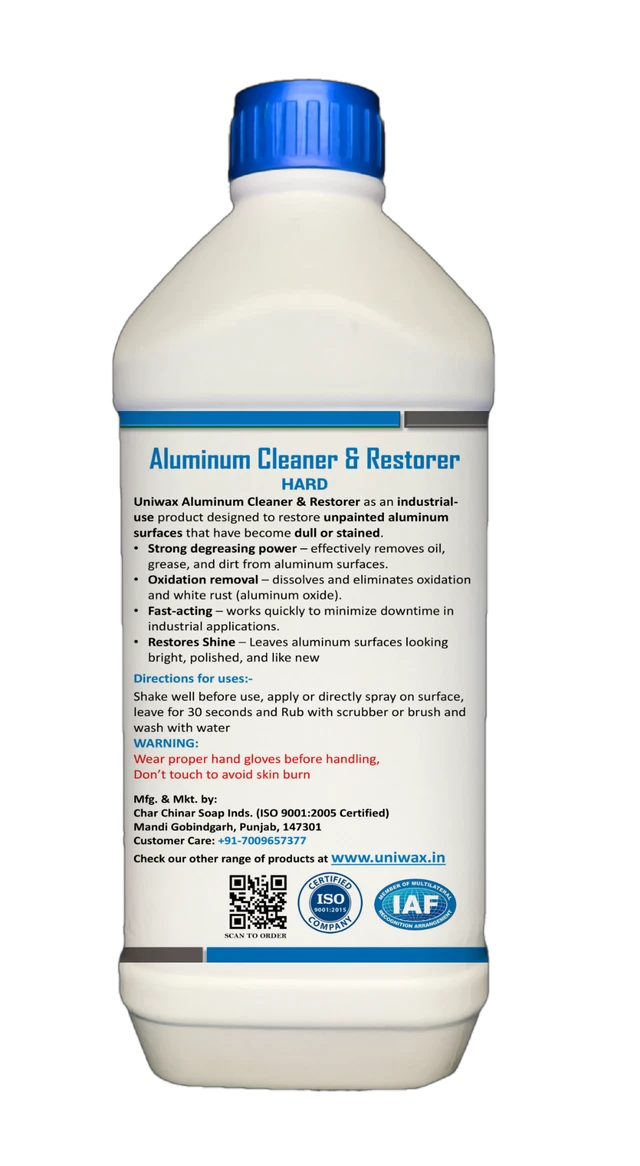 Uniwax Aluminum Cleaner Hard Brightener & Oxidation Remover | Heavy-Duty Industrial Cleaner - 1 kg