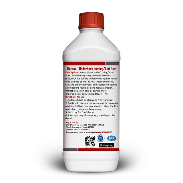 Uniwax Car Rust Proofing – Strong Underbody Coating for Maximum Protection|Rustproof, Waterproof & Durable Coating - 1liter