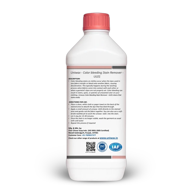 uniwax color bleeding stain remover / UL01 / Colour Cloth stain remover - 1 Liter