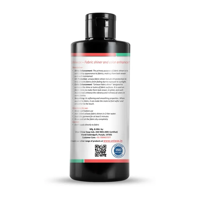 Uniwax Fabric Shiner & Color Enhancer | Saree Polish for Silk & Cotton - 200ml