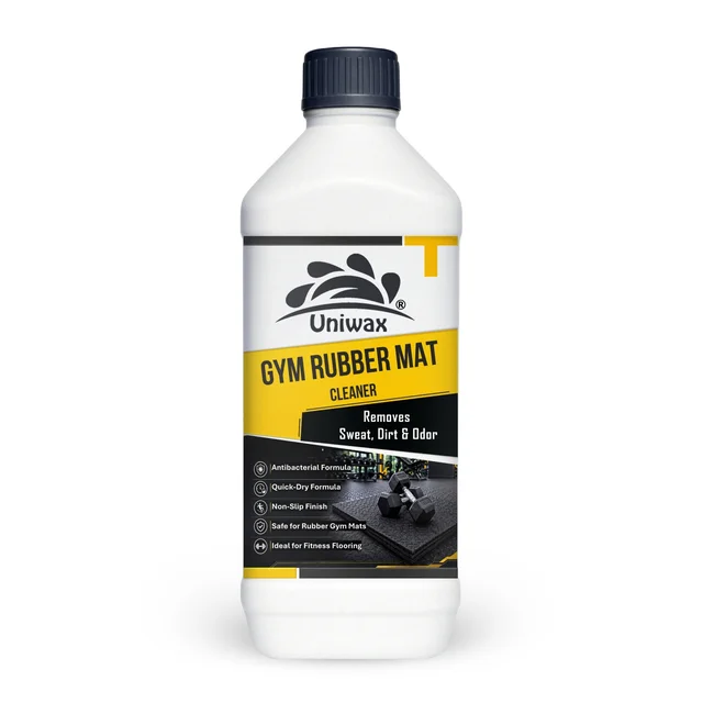 Uniwax Gym Rubber Mat Cleaner 1 Litre | Antibacterial Gym Floor Cleaner | Removes Sweat, Dirt & Odor | Non-Slip & Quick Dry Formula | Safe for Rubber Gym Mats & Fitness Flooring