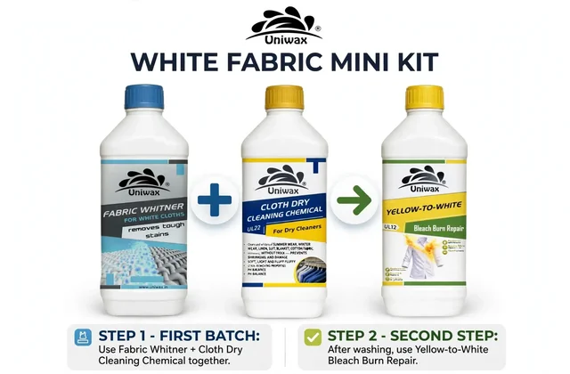 uniwax WHITE FABRIC MINI KIT - 1kg each total 3kg
