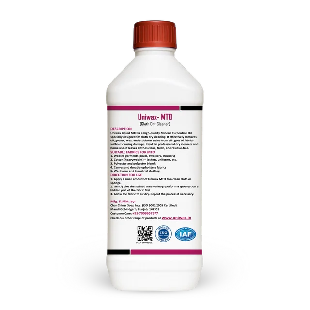 Uniwax Liquid MTO Mineral Turpentine Oil (Dry Cleaner) - 1 liter