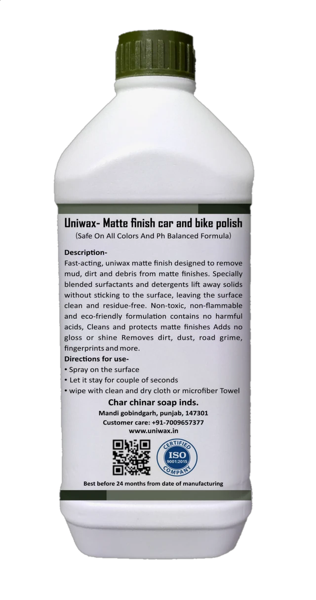 uniwax matte bike shampoo and polish combo - 1-1kg each