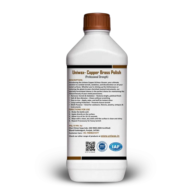 Uniwax Copper & Brass Cleaner – Instantly Removes Tarnish & Restores Shine – Gentle & Effective Metal Polish - 1kg