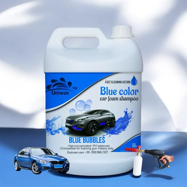 Uniwax Blue Foam Shampoo produces a thick, stable foam for superior cleaning. - 5kg, blue