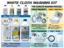 White cloth washing kit Of 5 fabric whitener, fabric shiner and stain remover - 9 kg