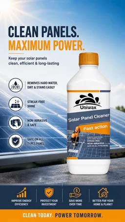 Uniwax Solar Panel Cleaner – Streak-Free, Eco-Friendly & Safe for All Panels - 200 ml