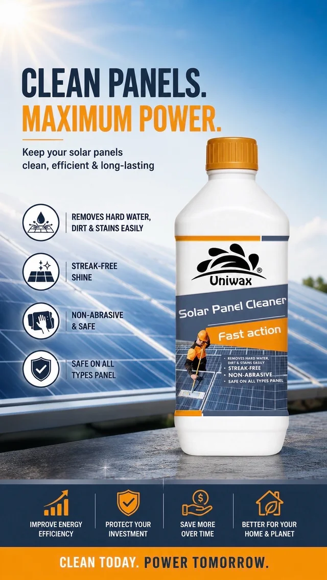 Uniwax Solar Panel Cleaner – Streak-Free, Eco-Friendly & Safe for All Panels - 200 ml