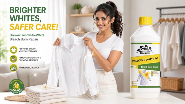 Yellow to White Fabric Whitener Powder |Bleach Burn Repair, Removes Yellow Tint, Iron Stains & Dullness | Laundry Whitener for Cotton & White Clothes - 200 gm