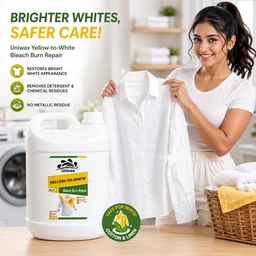 Yellow to White Fabric Whitener Powder |Bleach Burn Repair, Removes Yellow Tint, Iron Stains & Dullness | Laundry Whitener for Cotton & White Clothes - 5 kg