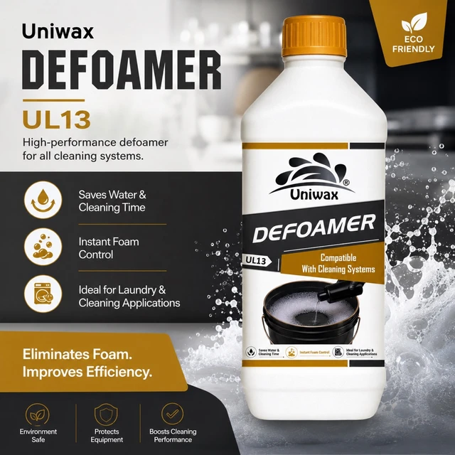 Uniwax Defoamer for Laundry & Industrial Cleaning | Instant Foam Control | Anti Foam Liquid for Detergent Systems | Fast Acting Foam Remover - 5kg