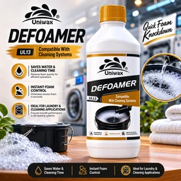 Uniwax Defoamer for Laundry & Industrial Cleaning | Instant Foam Control | Anti Foam Liquid for Detergent Systems | Fast Acting Foam Remover - 1kg