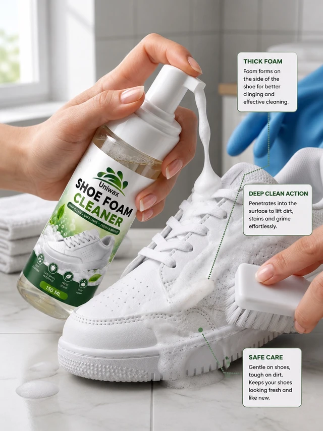 Uniwax Shoe Foam Cleaner – Powerful Deep Cleaning for All Types of Shoes