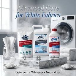 Uniwax White Fabric Care Kit of 3 – Laundry Detergent, Fabric Whitener & Neutralizer for Bright White Clothes
